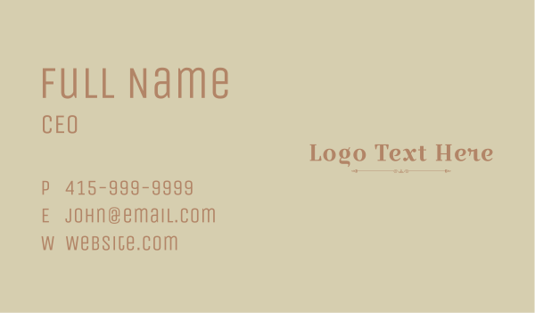 Brown Luxury Wordmark Business Card Design Image Preview