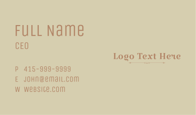 Brown Luxury Wordmark Business Card Image Preview