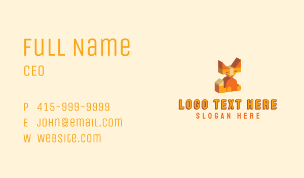 3d Geometric Fox Business Card Design Image Preview