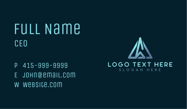 Startup Modern Triangle  Business Card Design Image Preview