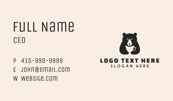 Black Bear Drink Business Card Design Image Preview