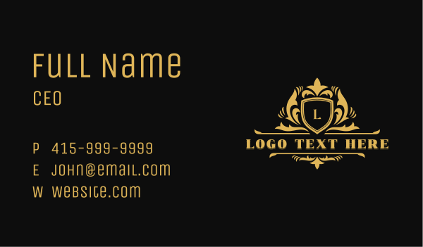 Royal Shield Event Business Card Design Image Preview