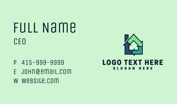 House Recycling Arrow Business Card Design Image Preview