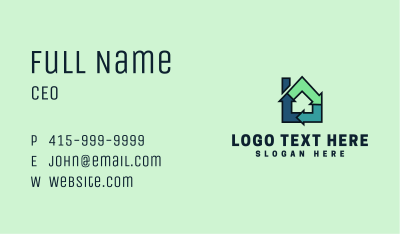 House Recycling Arrow Business Card Image Preview