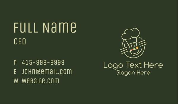 Monoline Chef Hat Grocery Business Card Design Image Preview