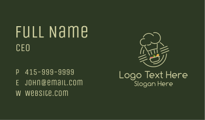 Monoline Chef Hat Grocery Business Card Image Preview