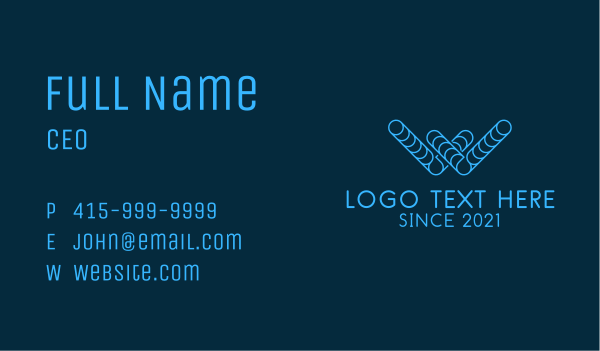 Blue Letter W Software  Business Card Design Image Preview