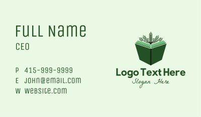 Green Natural Book Business Card Image Preview