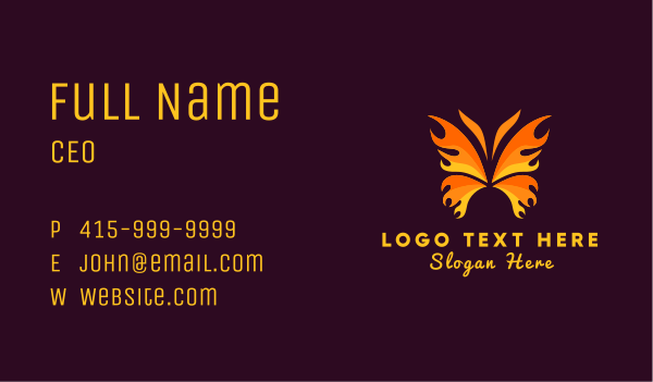 Fire Butterfly Insect Business Card Design Image Preview