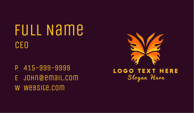 Fire Butterfly Insect Business Card