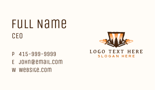 Chainsaw Tree Woodwork Business Card Design Image Preview