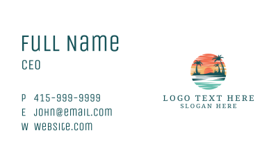 Tropical Island Getaway Business Card Image Preview