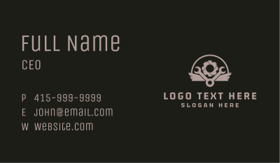 Cogwheel Wrench Tool Business Card Image Preview