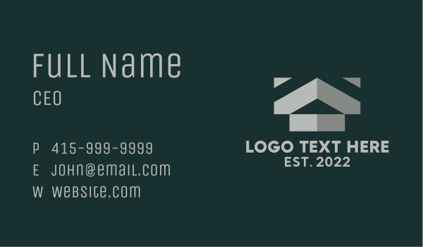 Real Estate Roofing Contractor  Business Card Design Image Preview