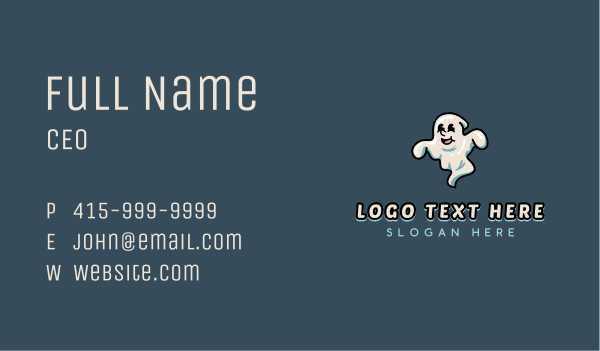 Ghost Spooky Spirit Business Card Design Image Preview