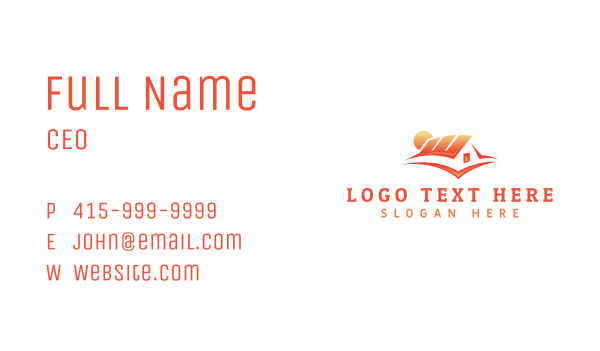 Sun Roofing Construction Business Card Design Image Preview