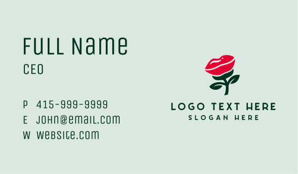 Lip Rose Flower Business Card Design Image Preview