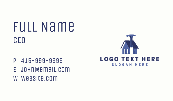 Hammer Nail Home Construction Business Card Design Image Preview