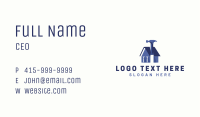 Hammer Nail Home Construction Business Card Image Preview
