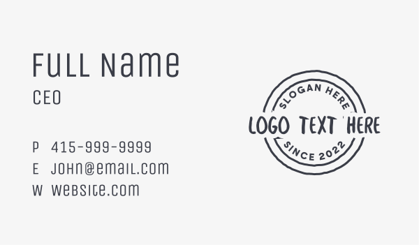 Rustic Circle Company Business Card Design Image Preview
