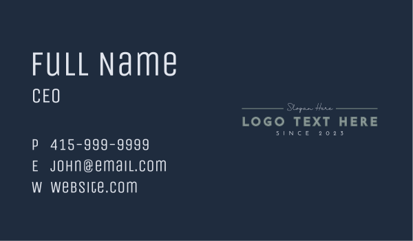 Simple Classy Wordmark Business Card Design Image Preview