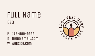 Wax Candle Badge Business Card