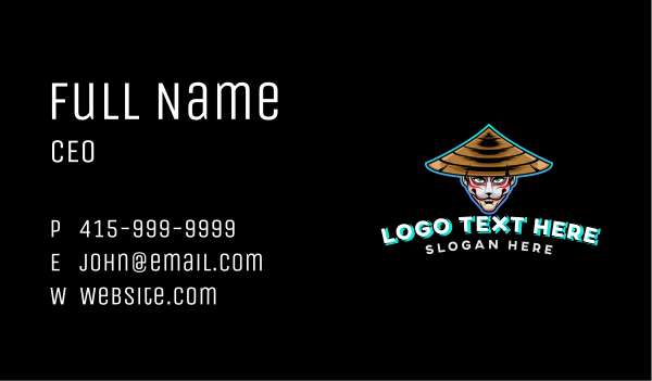 Samurai Ninja Assassin Gaming Business Card Design Image Preview