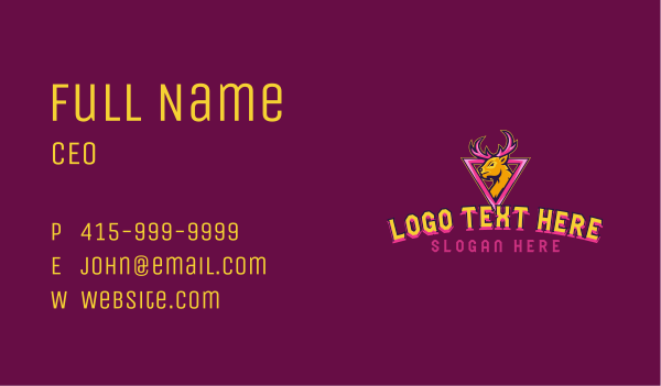 Stag Deer Gaming Business Card Design Image Preview