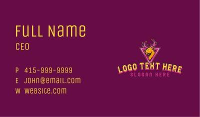 Stag Deer Gaming Business Card Image Preview