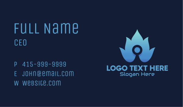 Blue Fire Tech Business Card Design Image Preview