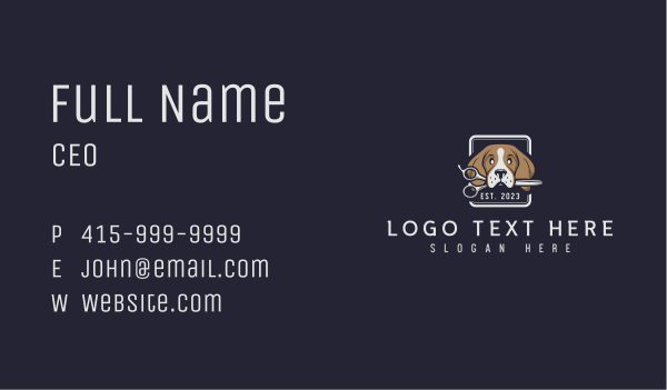 Dog Puppy Groomer Business Card Design Image Preview