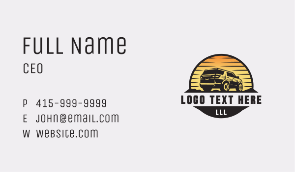 SUV Car Transportation Business Card Design Image Preview