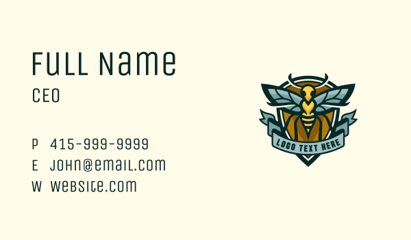 Bumblebee Hornet Shield Business Card Design Image Preview