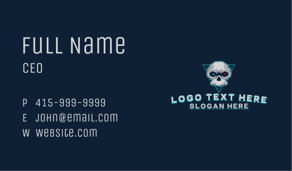 Skull Gaming Technology Business Card Design Image Preview