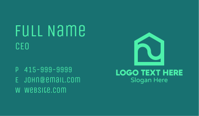 Teal Pentagon House Business Card Image Preview