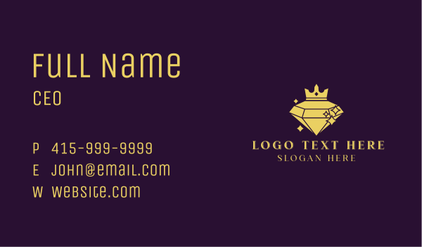 Diamond Crown Jewelry Business Card Design Image Preview