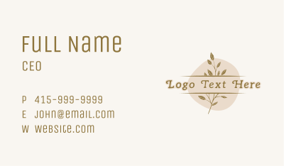 Nature Leaf Boutique Business Card Image Preview