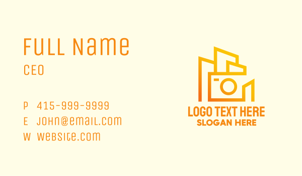 Modern Camera Building Business Card Design Image Preview