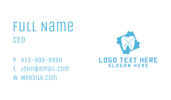 Jigsaw Dental Clinic Business Card Design Image Preview