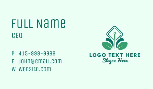 Herbal Acupuncture Needle Business Card Design Image Preview