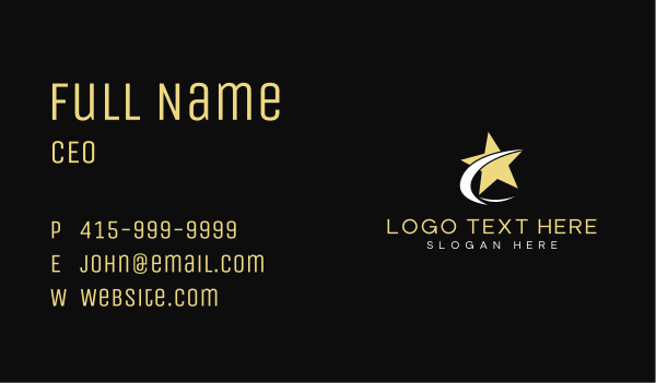 Generic Company Star Swoosh Business Card Design Image Preview