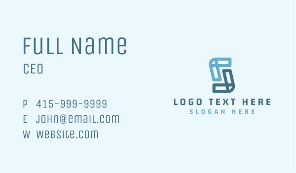 Blue Geometric Letter S  Business Card Design Image Preview