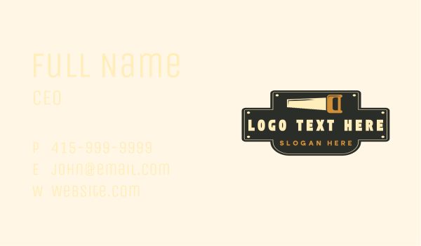 Saw Woodwork Carpentry Business Card Design Image Preview