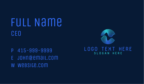 Round Corporate Waves  Business Card Design Image Preview