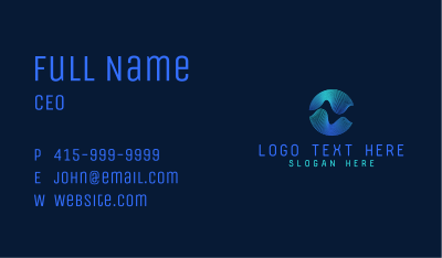 Round Corporate Waves  Business Card Image Preview