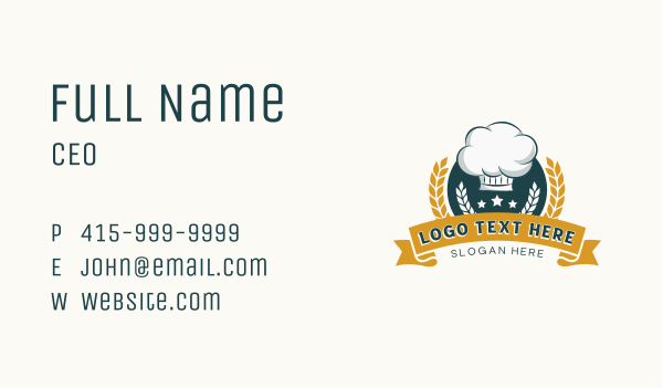 Chef Baker Hat Toque Business Card Design Image Preview