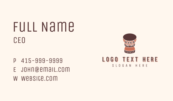 Musical Djembe Drum Business Card Design Image Preview