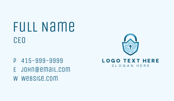 Security Biometric Lock Business Card Design Image Preview