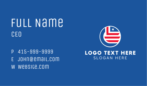 Star & Stripes Flag Emblem  Business Card Design Image Preview