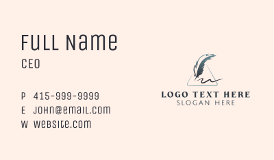 Feather Pen Writer Business Card Image Preview